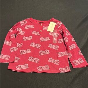 NWT first impressions 4T Red Firetruck long sleeve boys shirt